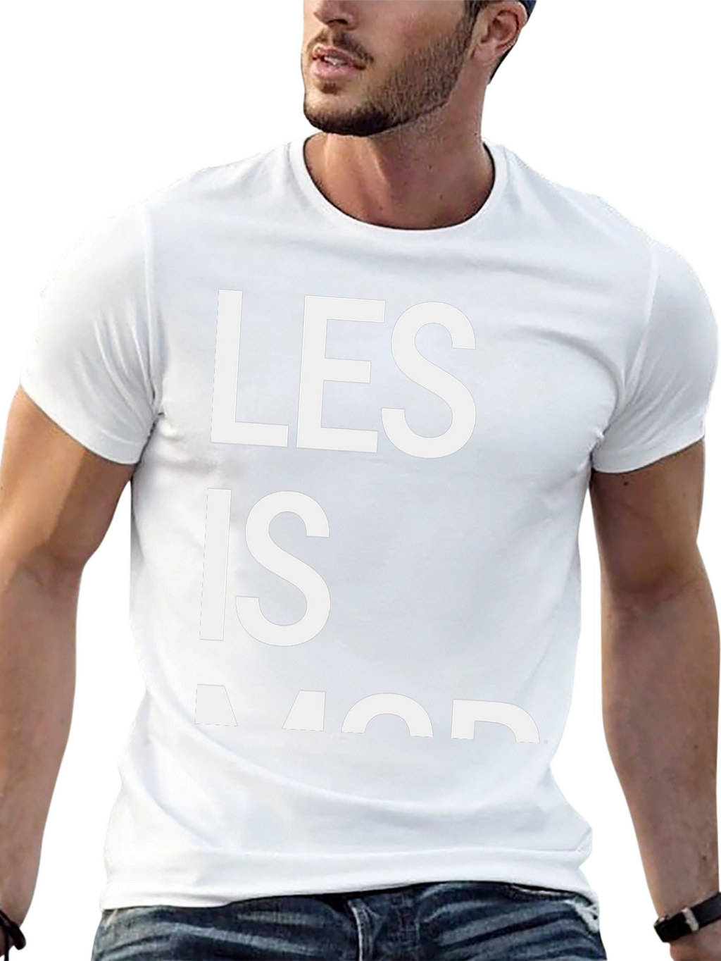 Les Is More Black Graphic T-Shirt
