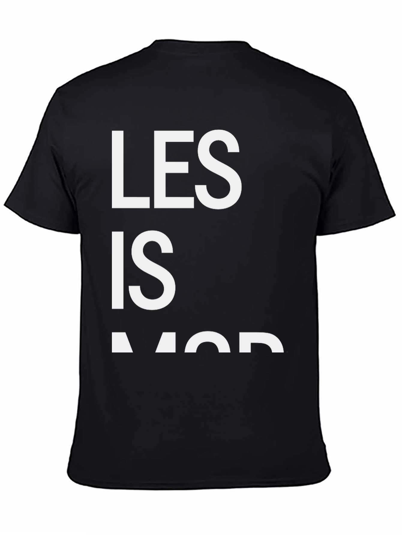 Les Is More Black Graphic T-Shirt