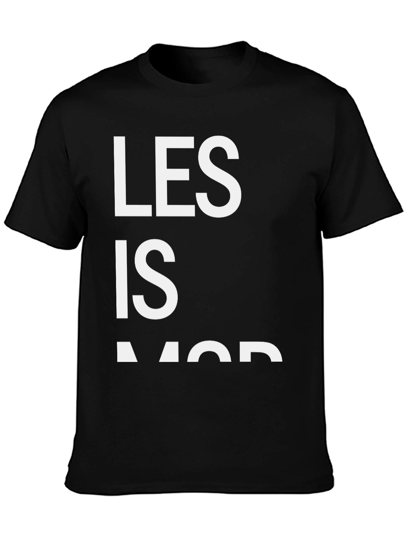 Les Is More Black Graphic T-Shirt