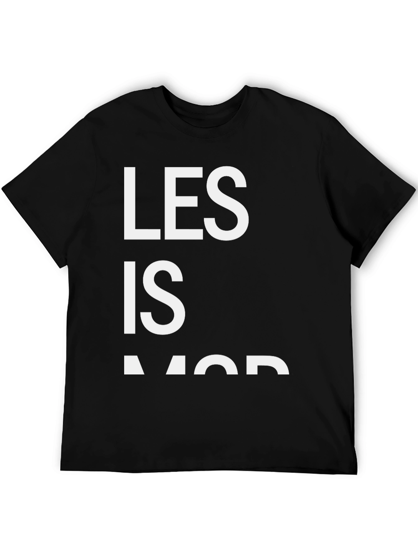 Les Is More Black Graphic T-Shirt