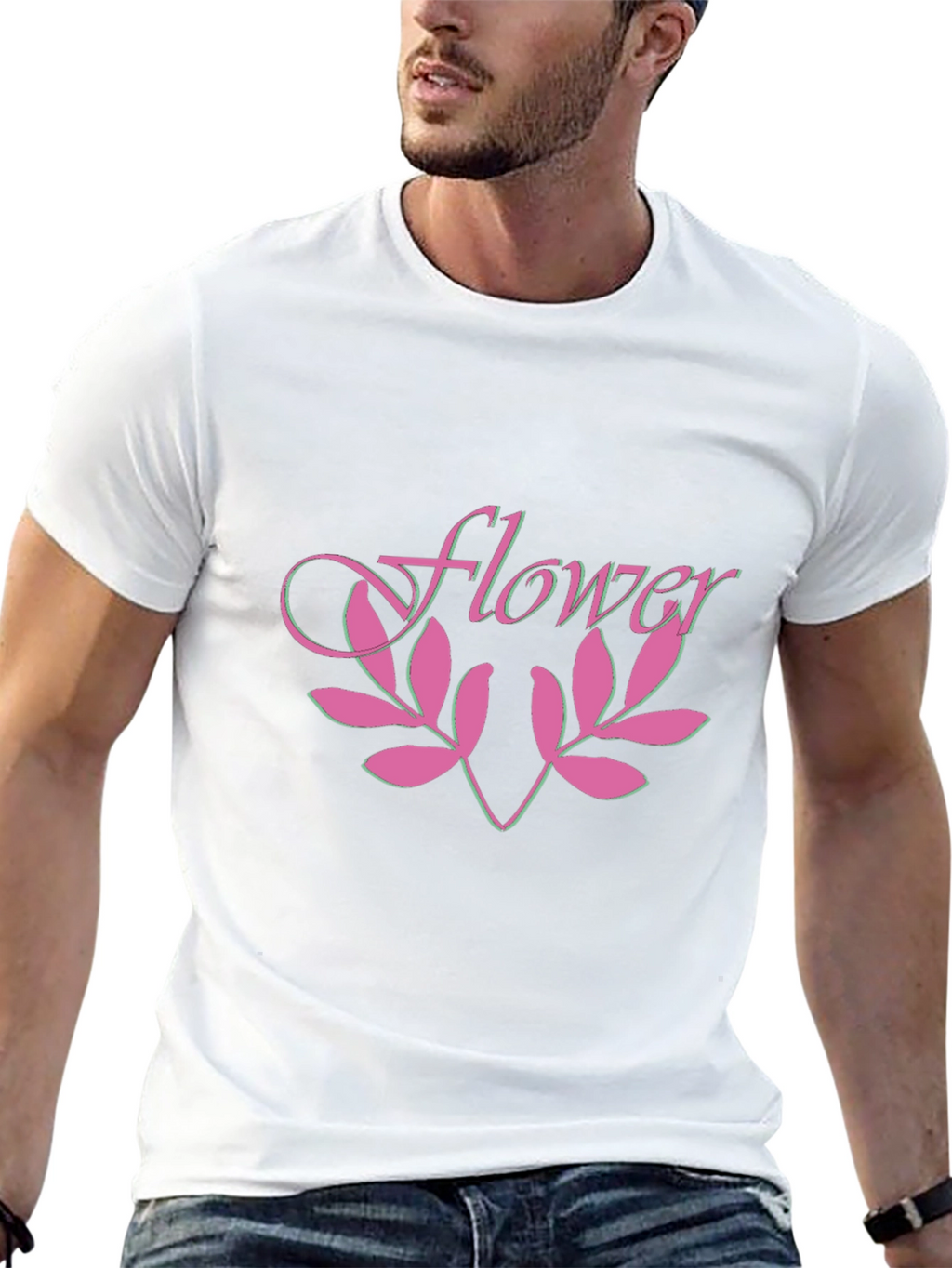 Flower Graphic Black T-Shirt