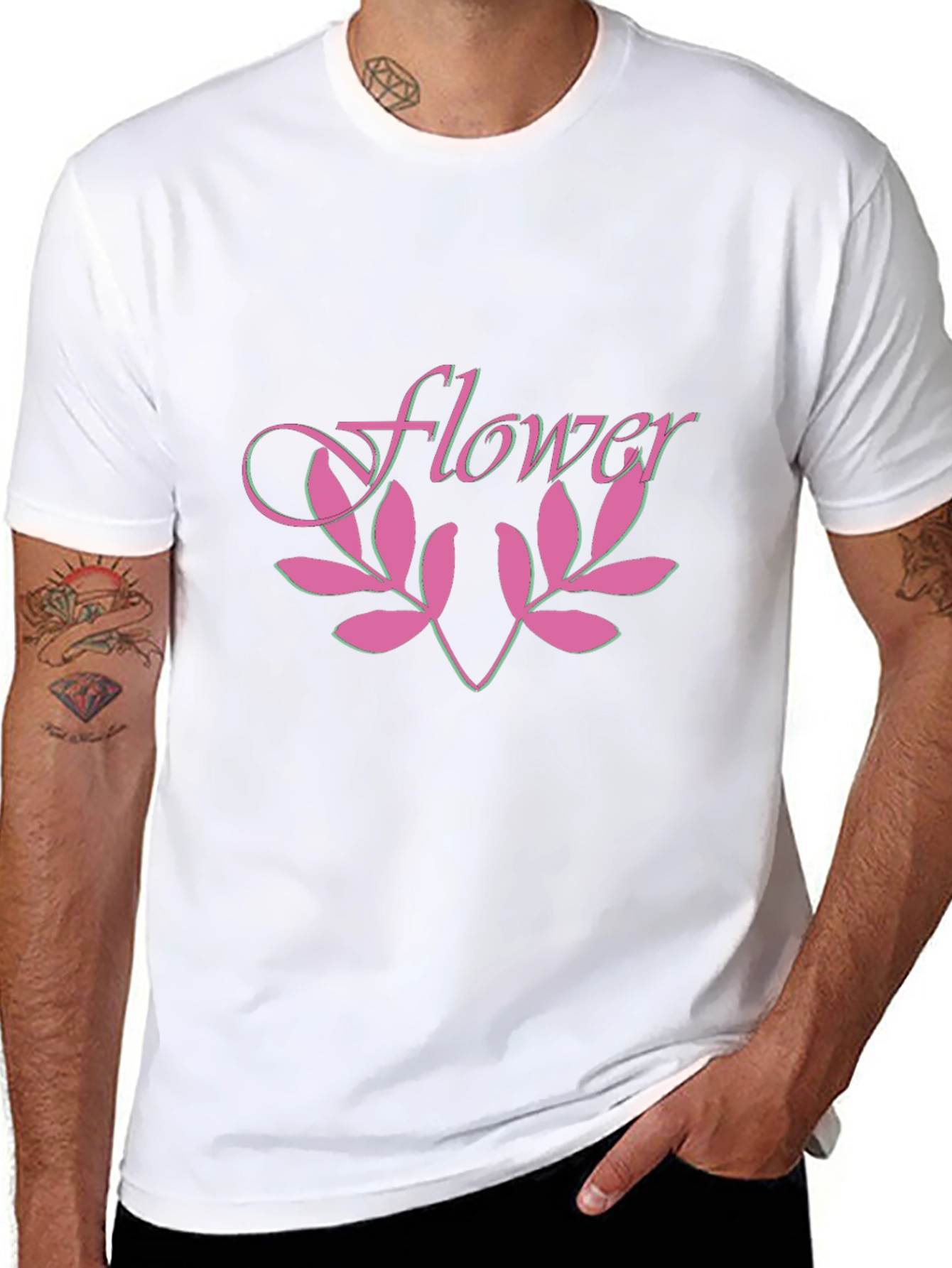 Flower Graphic Black T-Shirt