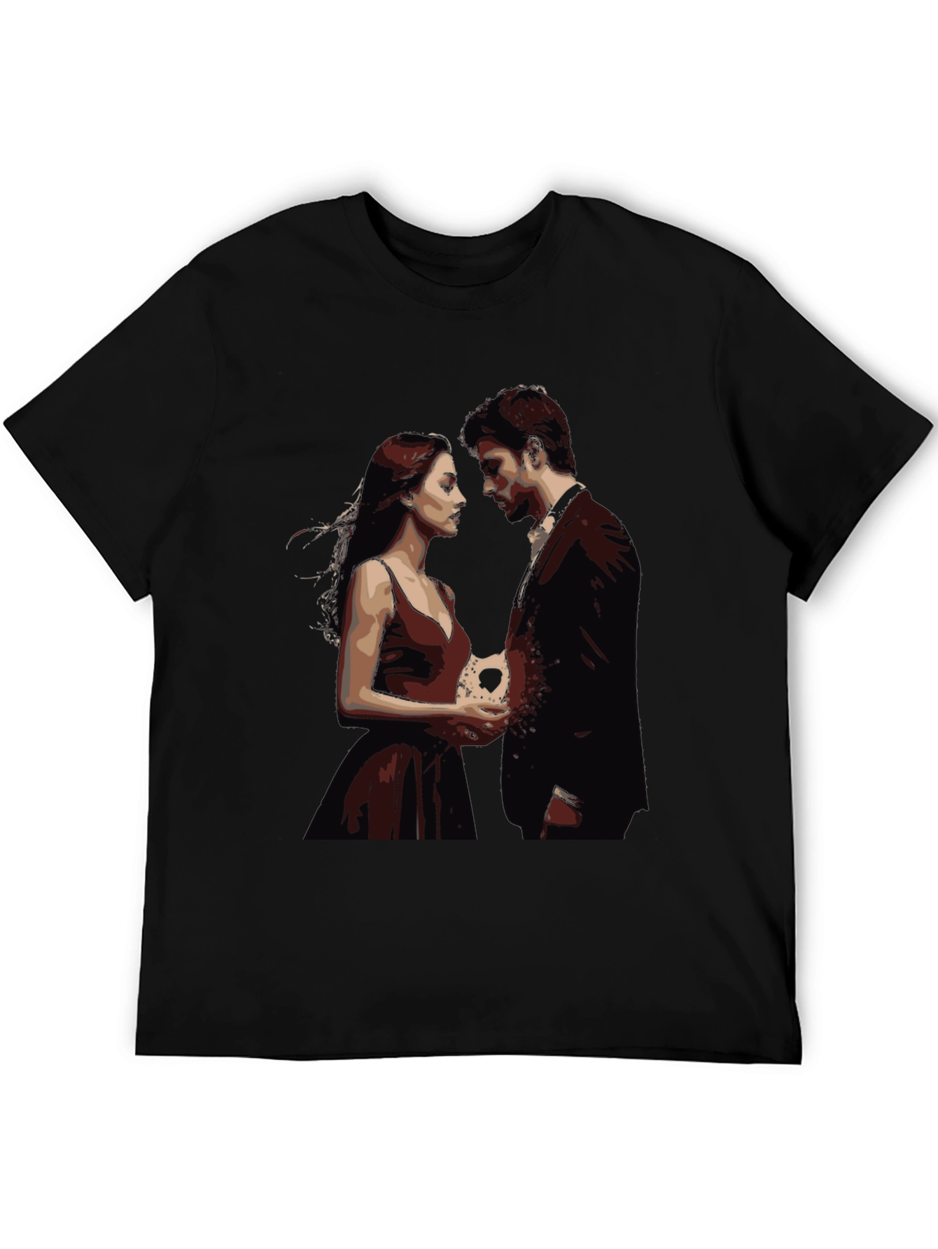 Romantic Couple Graphic Tee - Unique Design