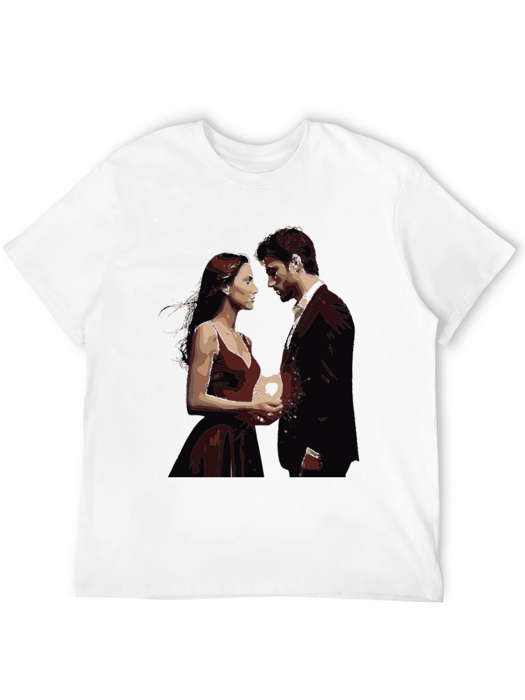 Romantic Couple Graphic Tee - Unique Design
