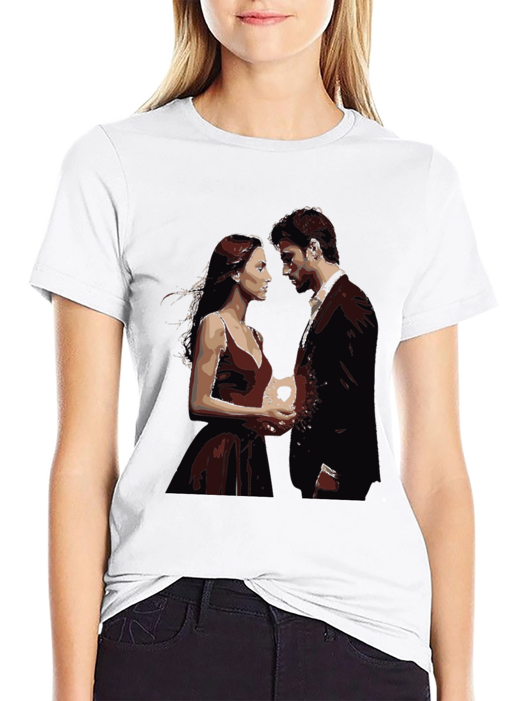 Romantic Couple Graphic Tee - Unique Design