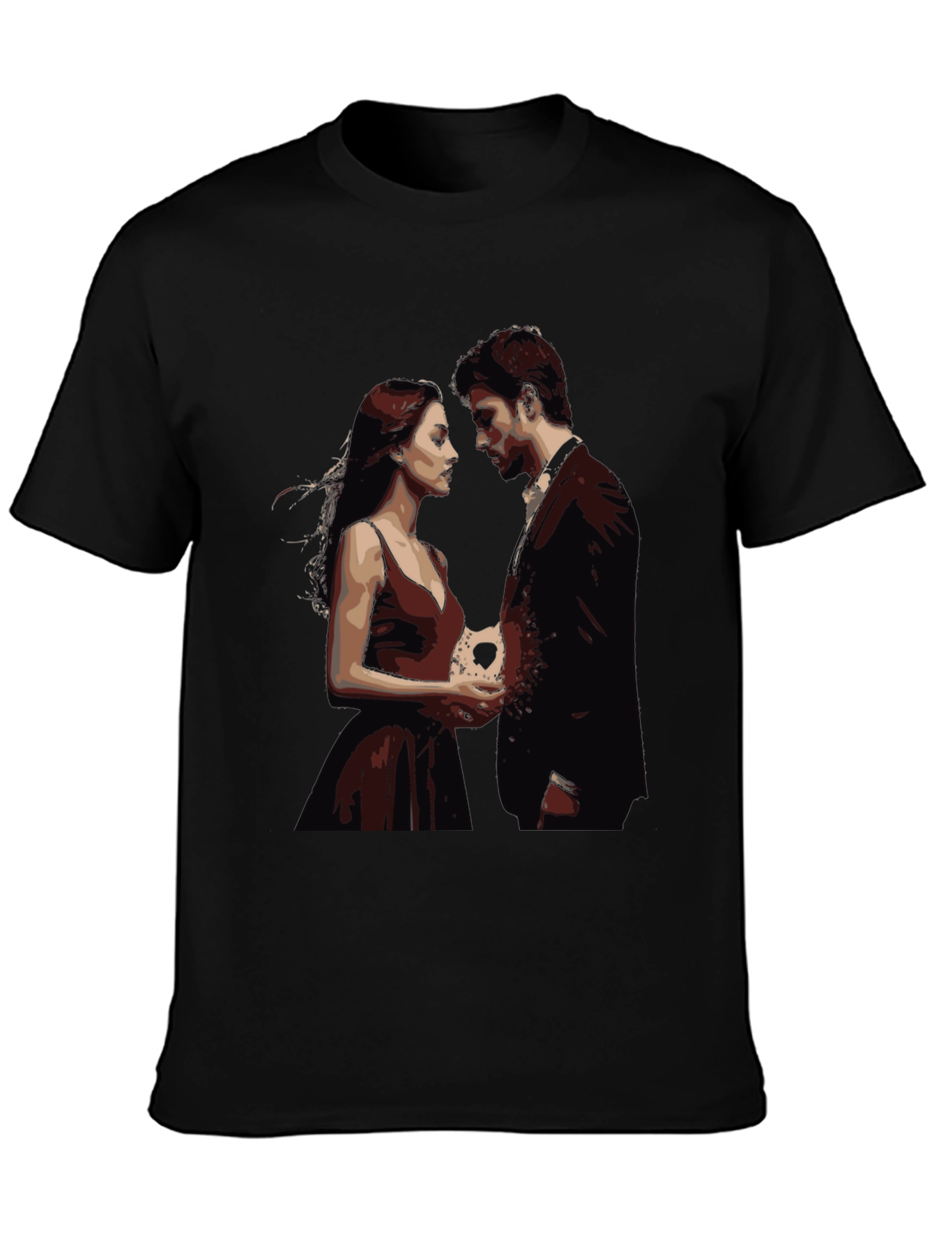 Romantic Couple Graphic Tee - Unique Design