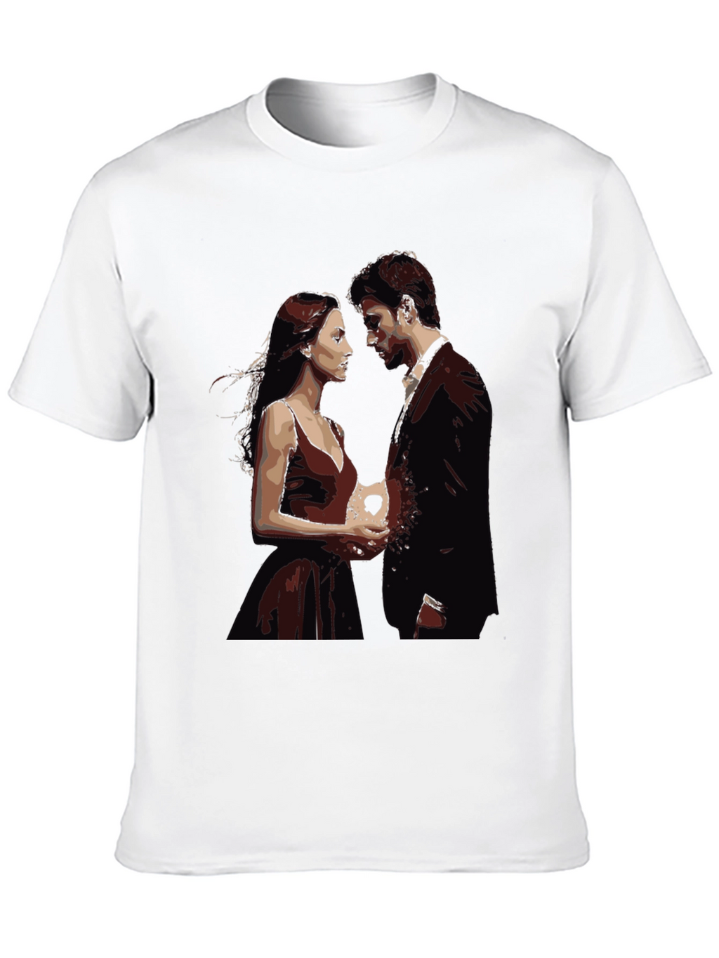 Romantic Couple Graphic Tee - Unique Design