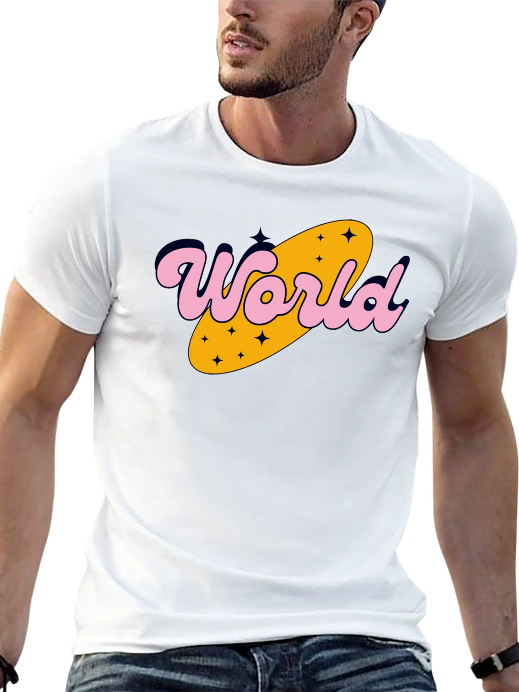 Retro World Graphic Tee - Black