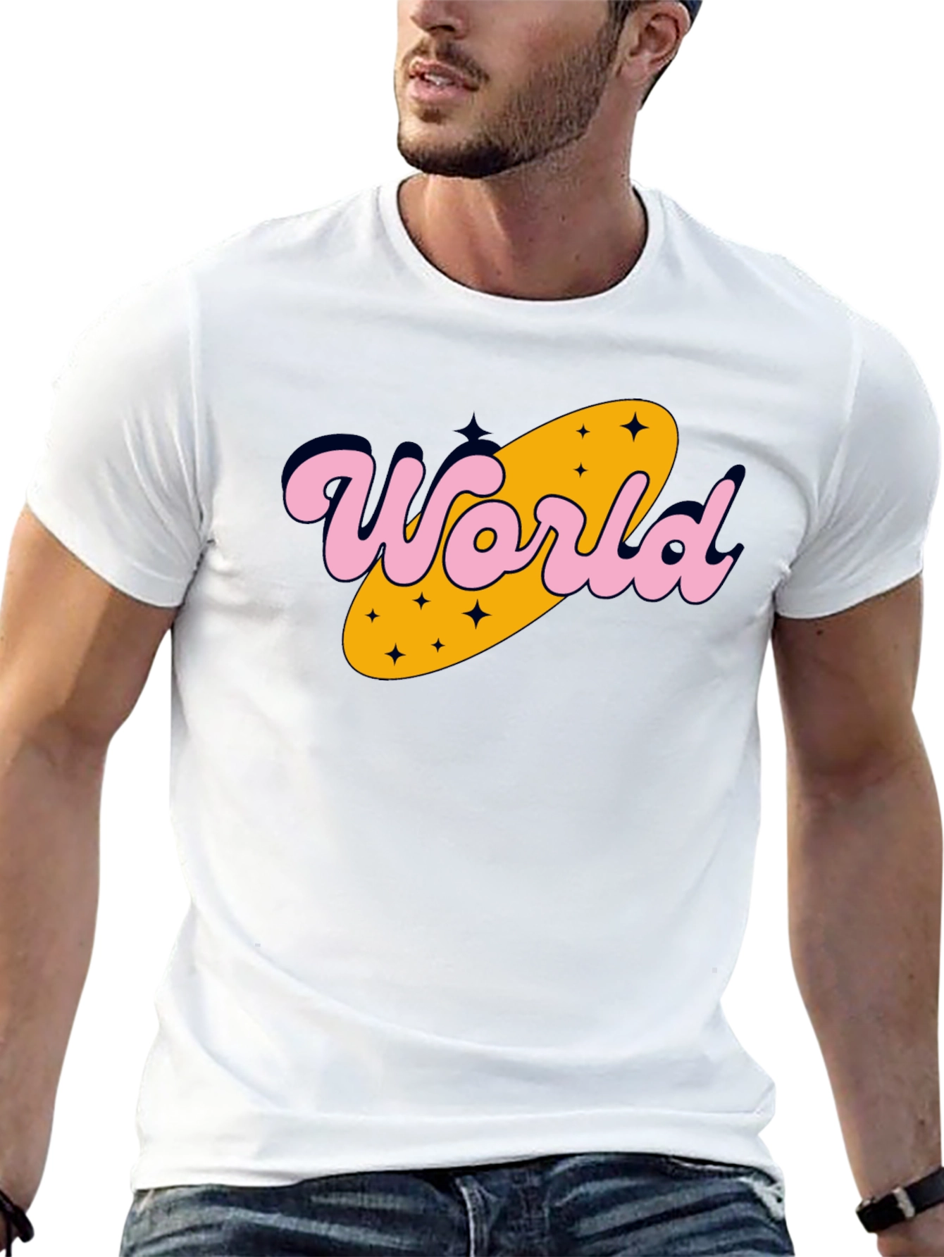 Retro World Graphic Tee - Black