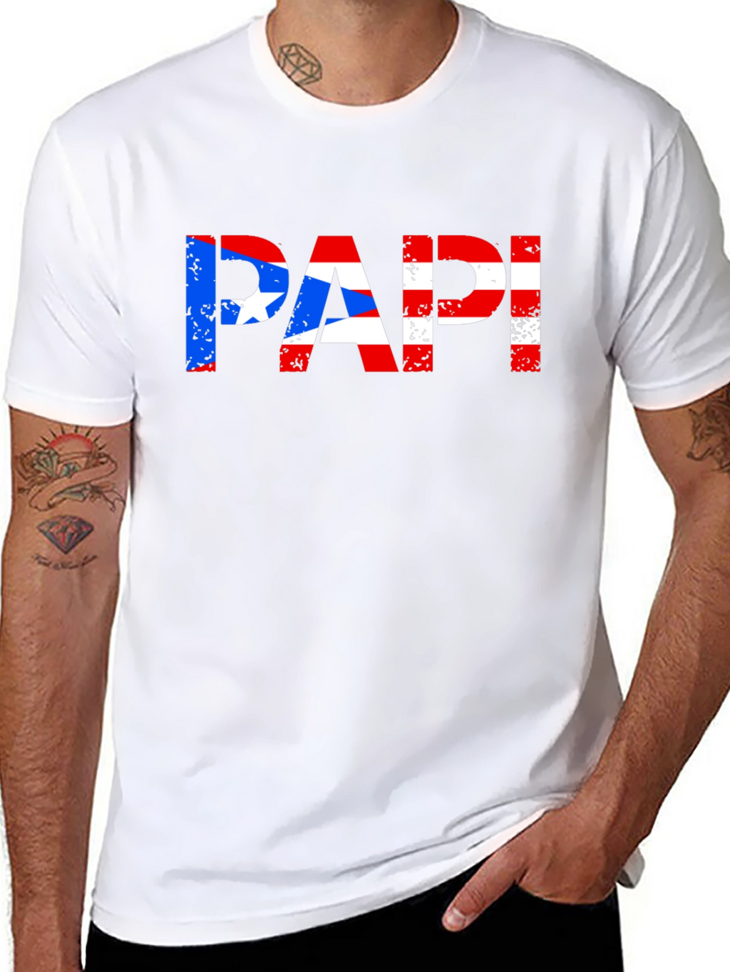 Puerto Rican Flag PAPI T-Shirt - Black