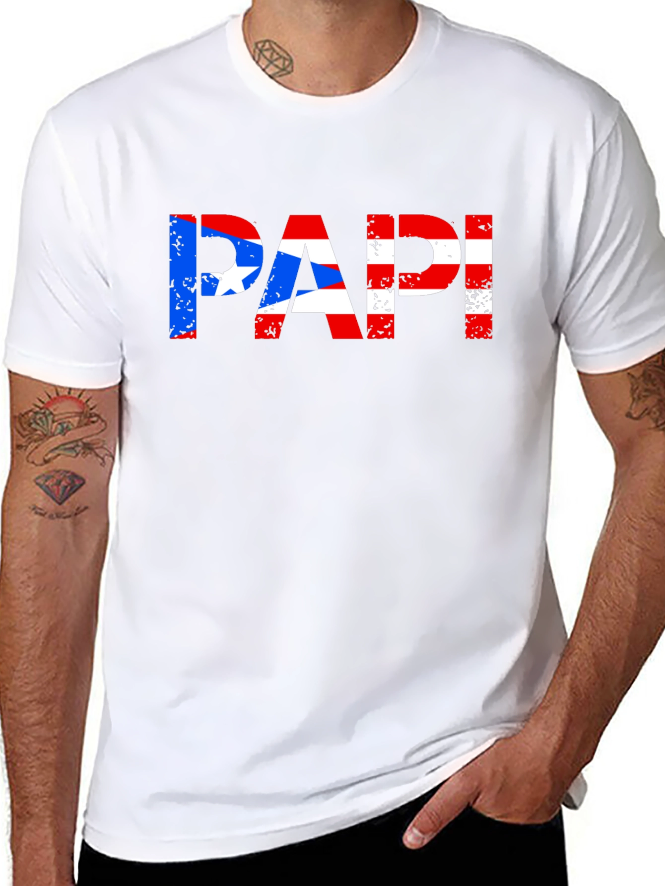 Puerto Rican Flag PAPI T-Shirt - Black