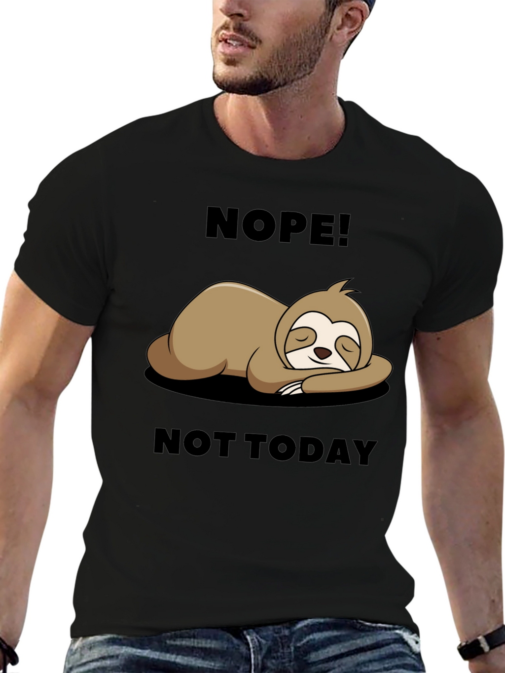Nope Not Today Sloth Graphic Tee - Relaxed Fit
