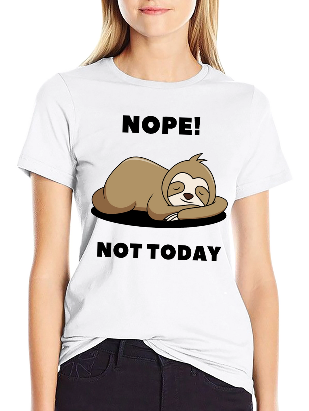 Nope Not Today Sloth Graphic Tee - Relaxed Fit