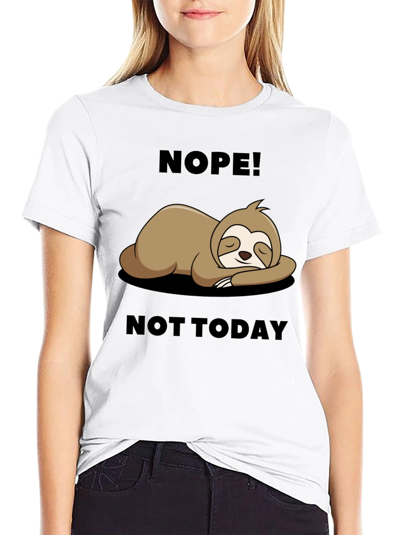 Nope Not Today Sloth Graphic Tee - Relaxed Fit
