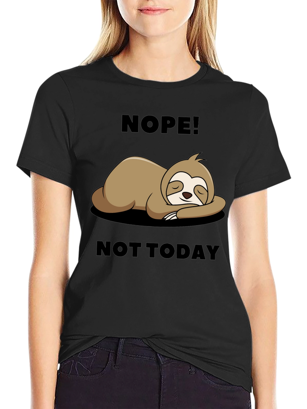 Nope Not Today Sloth Graphic Tee - Relaxed Fit