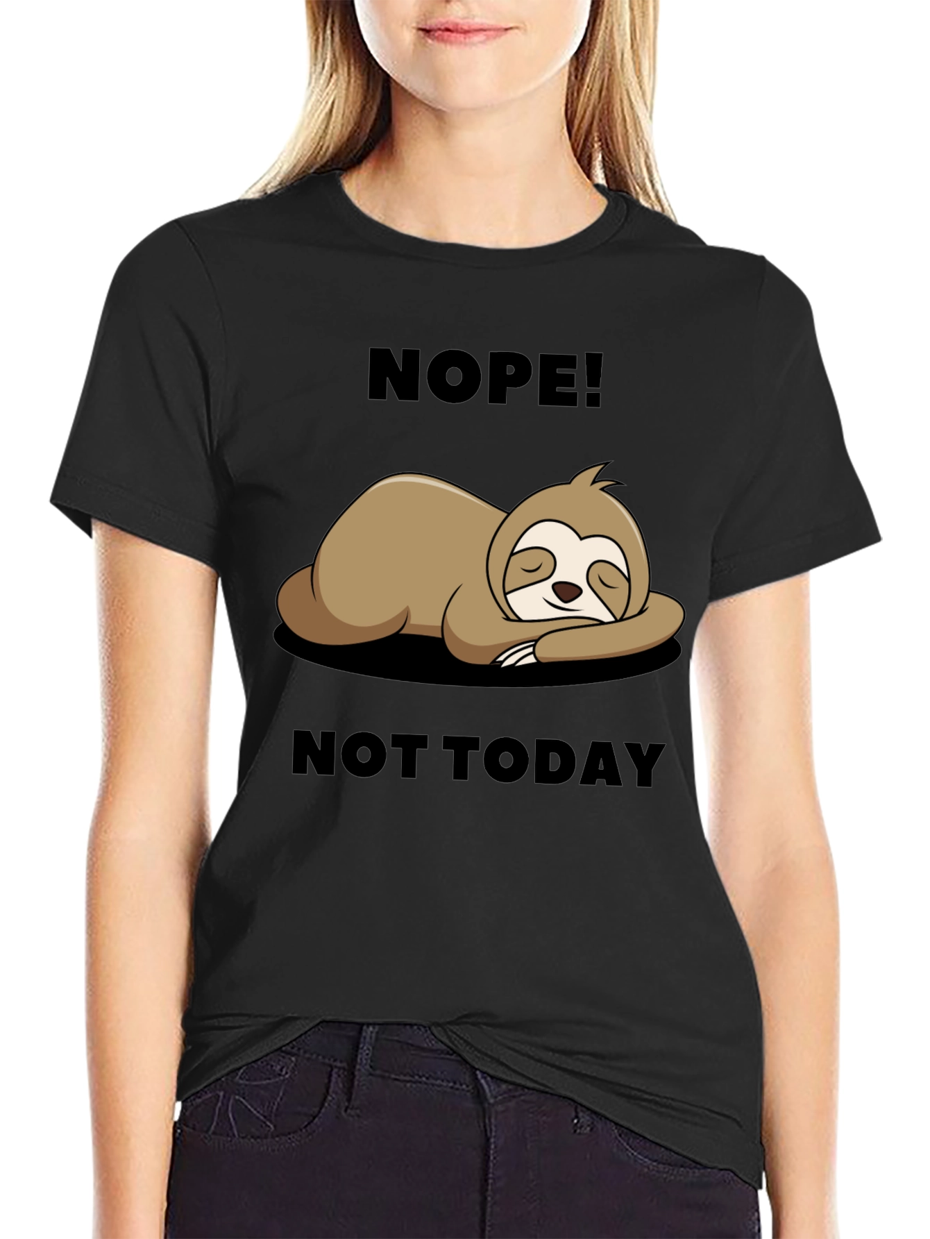 Nope Not Today Sloth Graphic Tee - Relaxed Fit