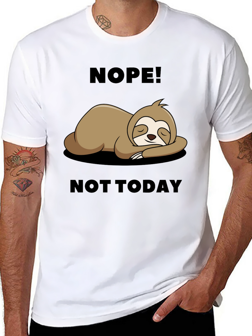 Nope Not Today Sloth Graphic Tee - Relaxed Fit