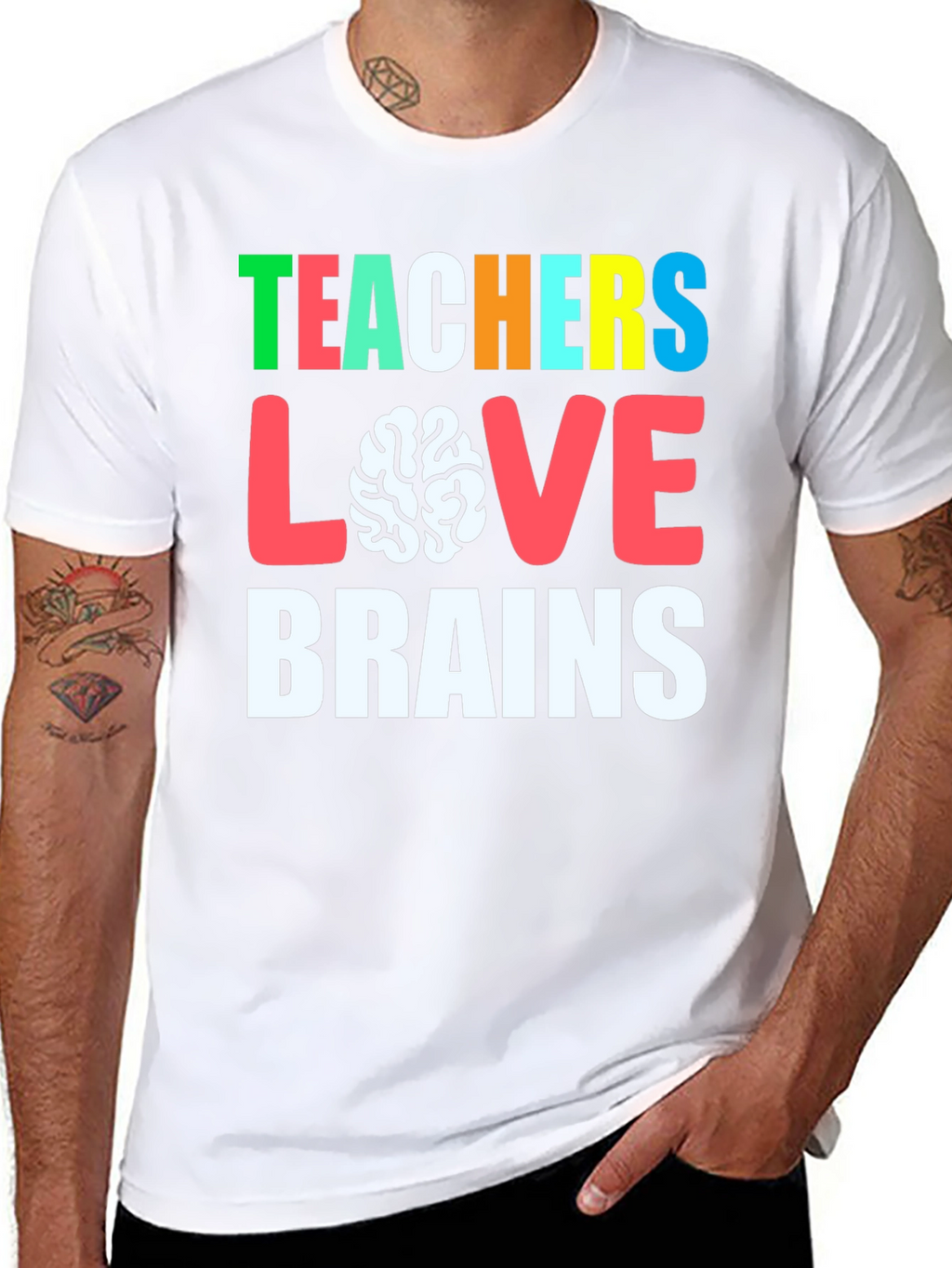 Teachers Love Brains Graphic Tee