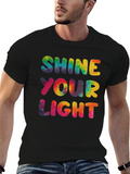 Shine Your Light Tie Dye Graphic Tee - Black