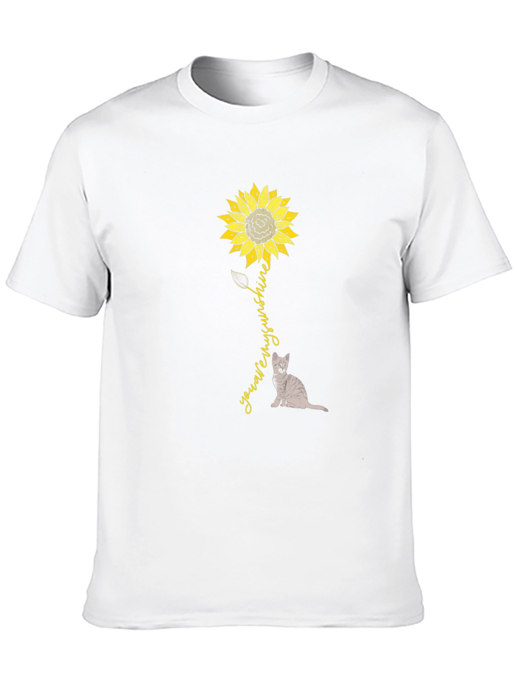 Sunflower Cat Graphic T-Shirt