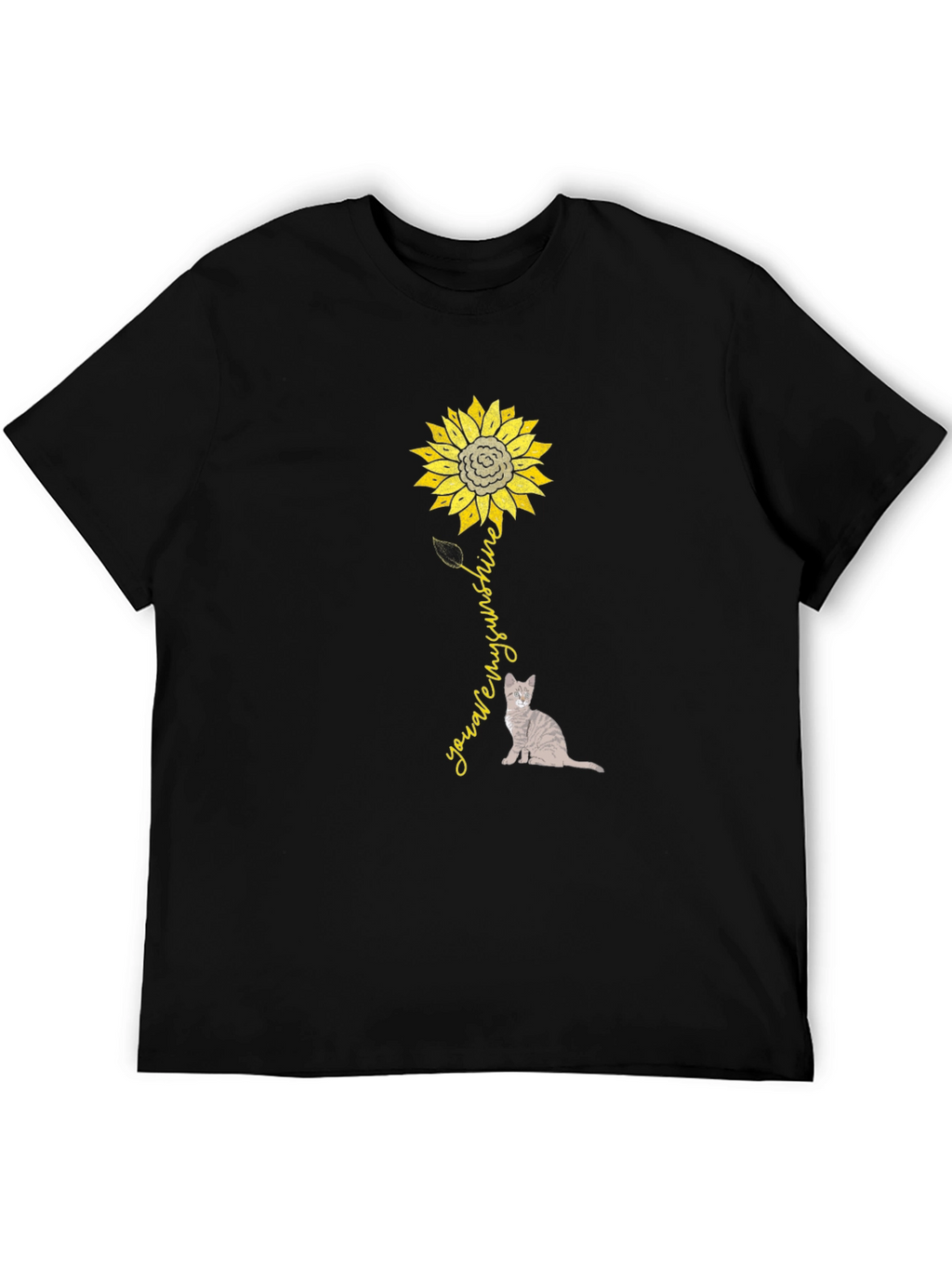 Sunflower Cat Graphic T-Shirt