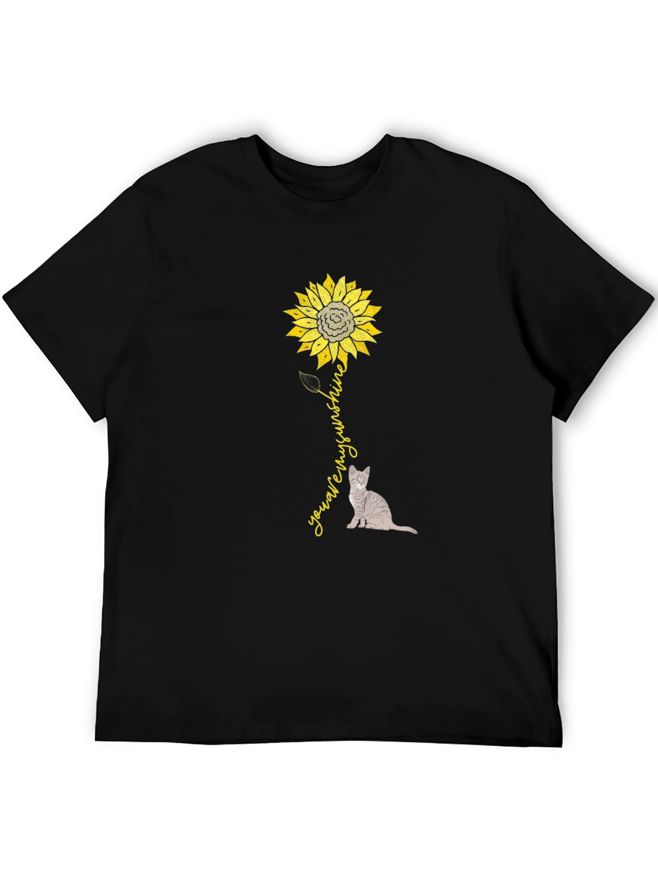 Sunflower Cat Graphic T-Shirt