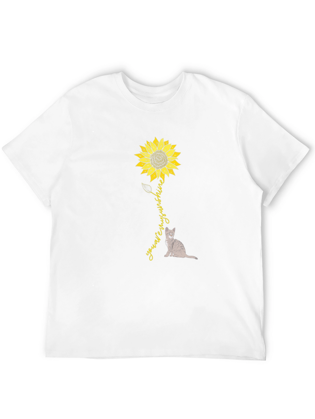 Sunflower Cat Graphic T-Shirt