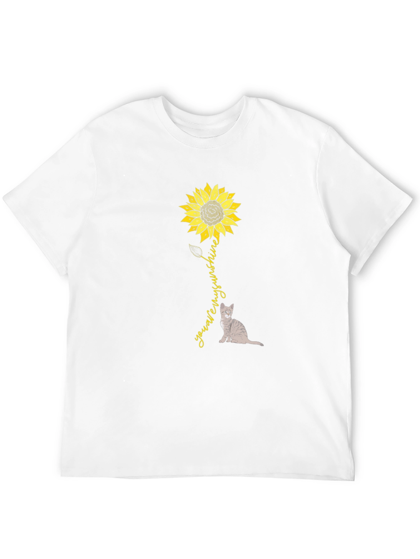 Sunflower Cat Graphic T-Shirt