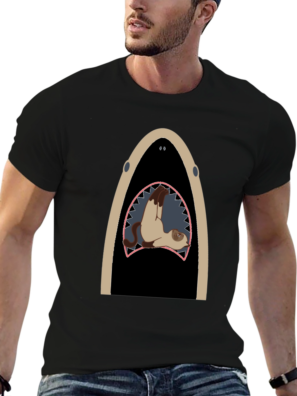 Shark Ferret T-Shirt: Unique Animal Graphic Tee