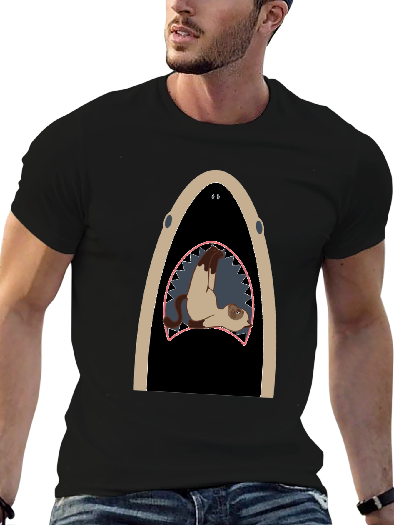 Shark Ferret T-Shirt: Unique Animal Graphic Tee