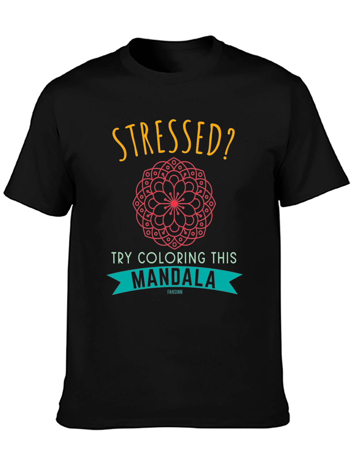 Stressed? Try Coloring This Mandala Graphic Tee