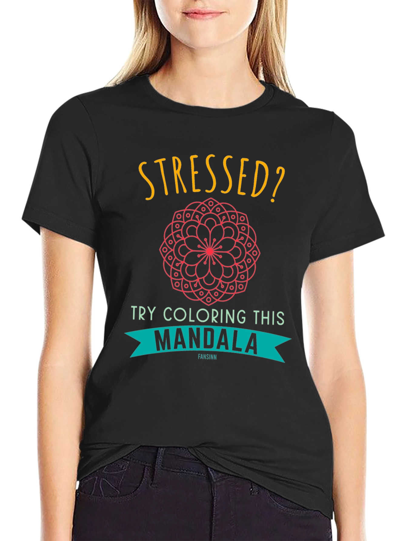 Stressed? Try Coloring This Mandala Graphic Tee