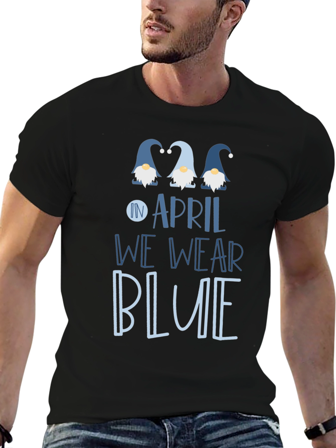 April Blue Gnome T-Shirt Awareness Tee