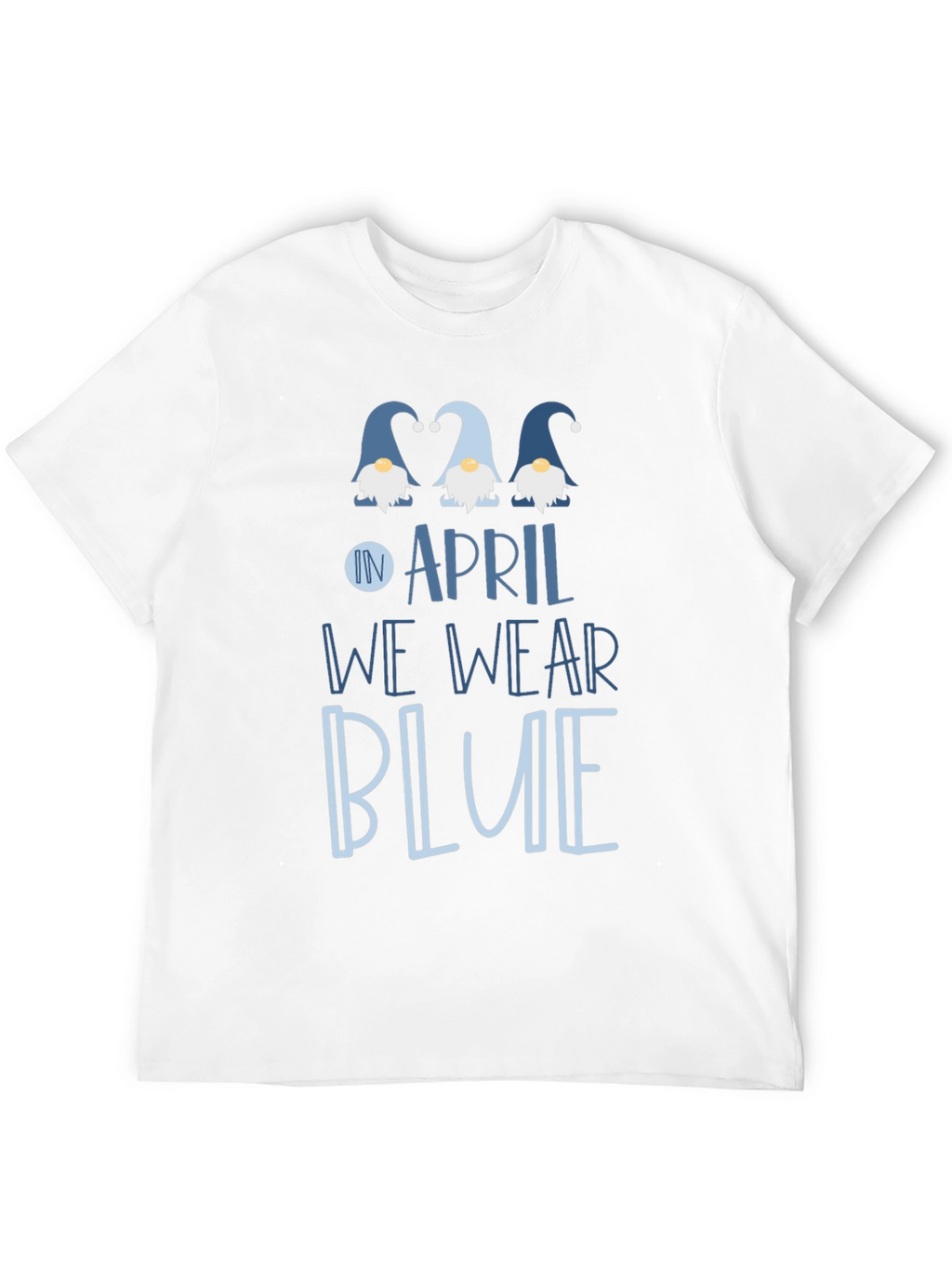 April Blue Gnome T-Shirt Awareness Tee