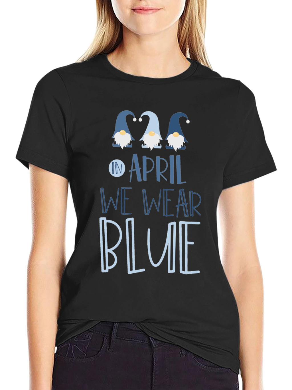 April Blue Gnome T-Shirt Awareness Tee