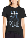 April Blue Gnome T-Shirt Awareness Tee