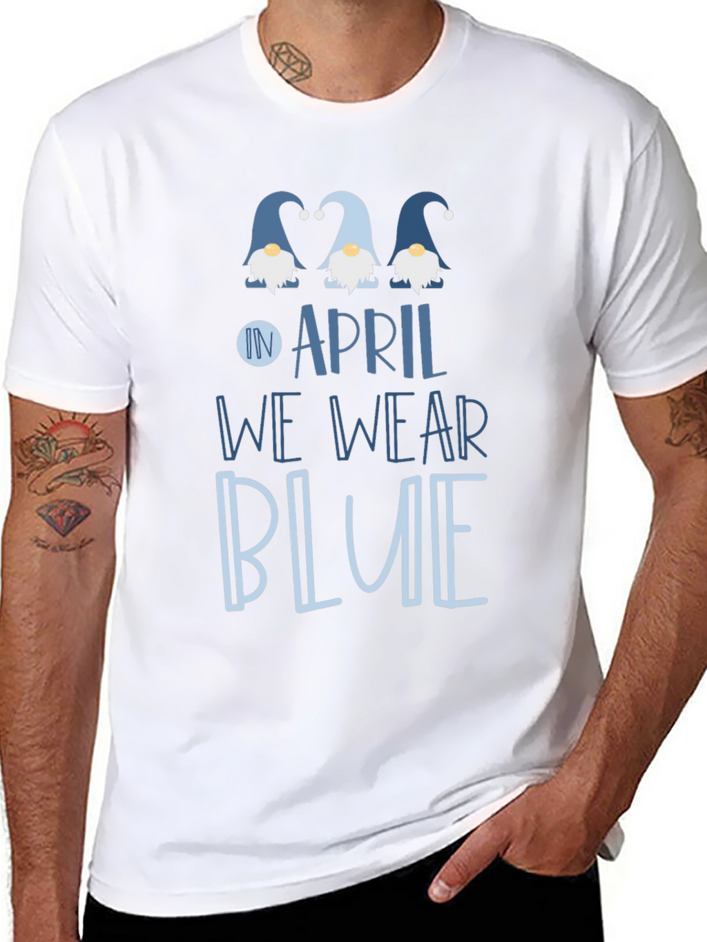 April Blue Gnome T-Shirt Awareness Tee