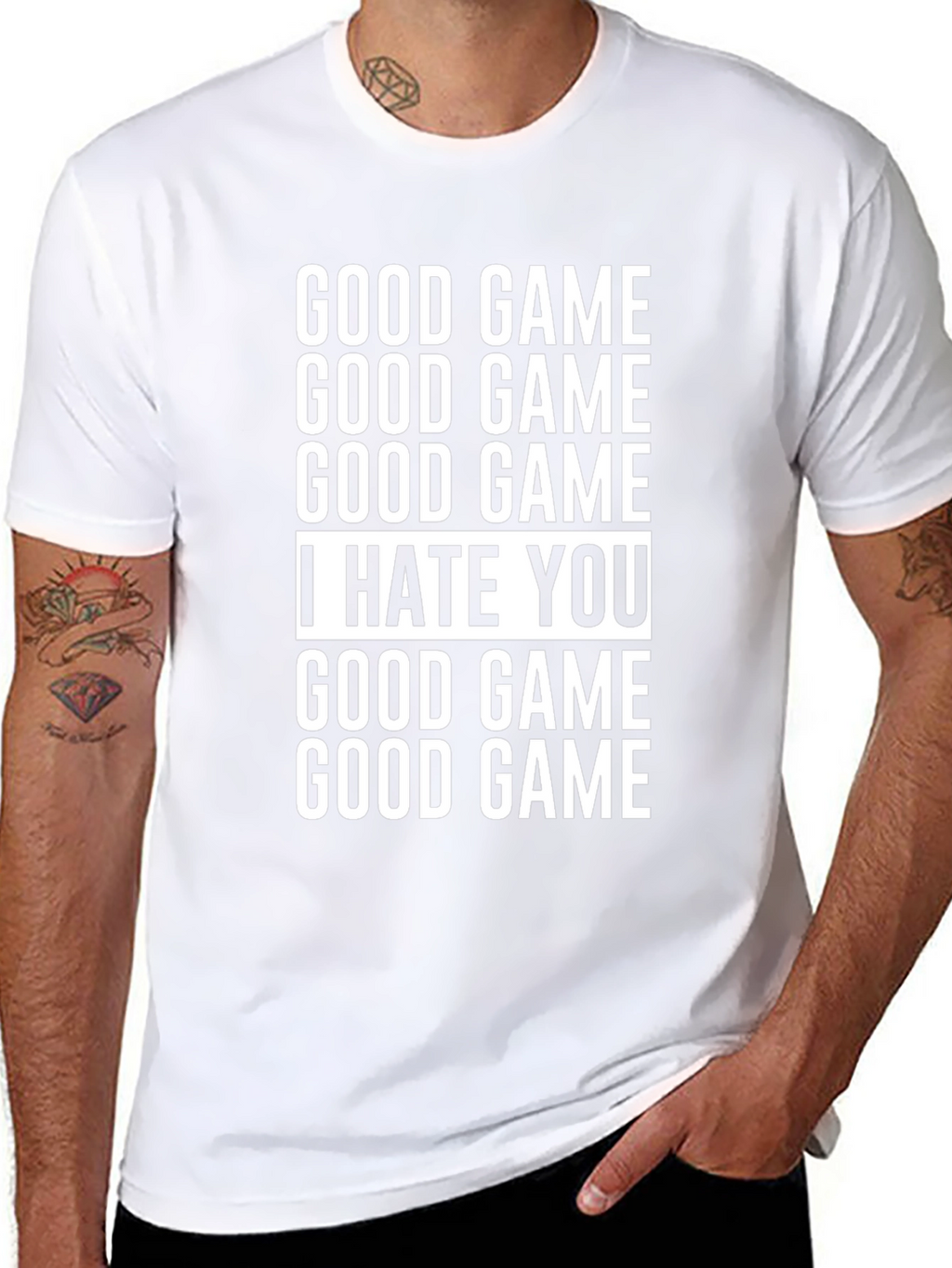 Good Game I Hate You Black Graphic Tee
