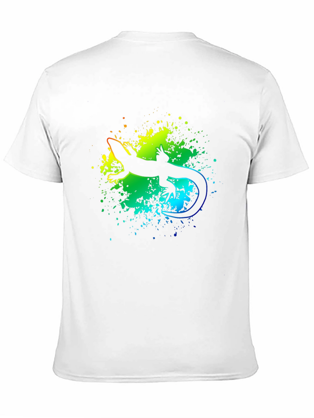 Vibrant Lizard Graphic Tee - Black Cotton