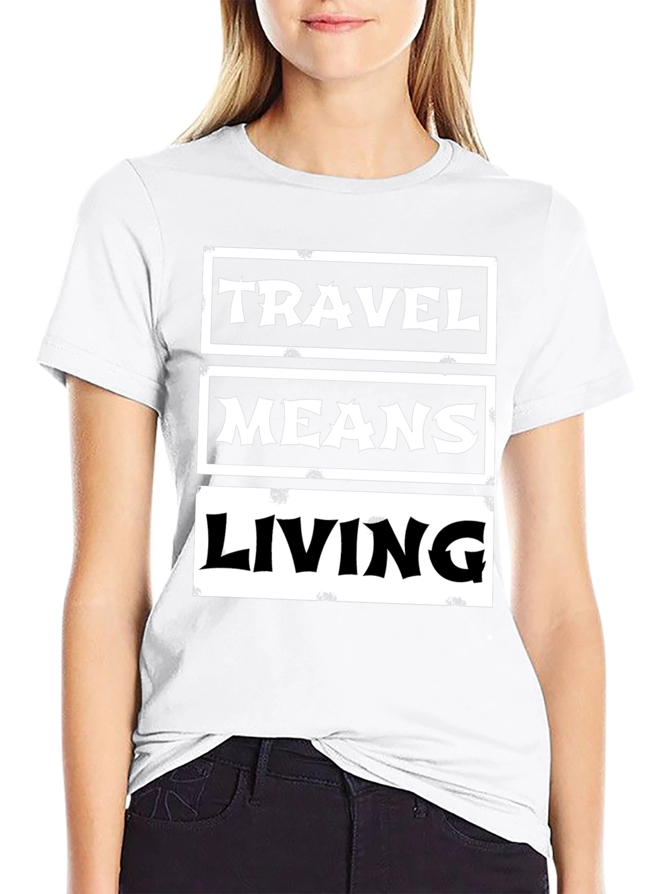 Travel Means Living Black Graphic Tee