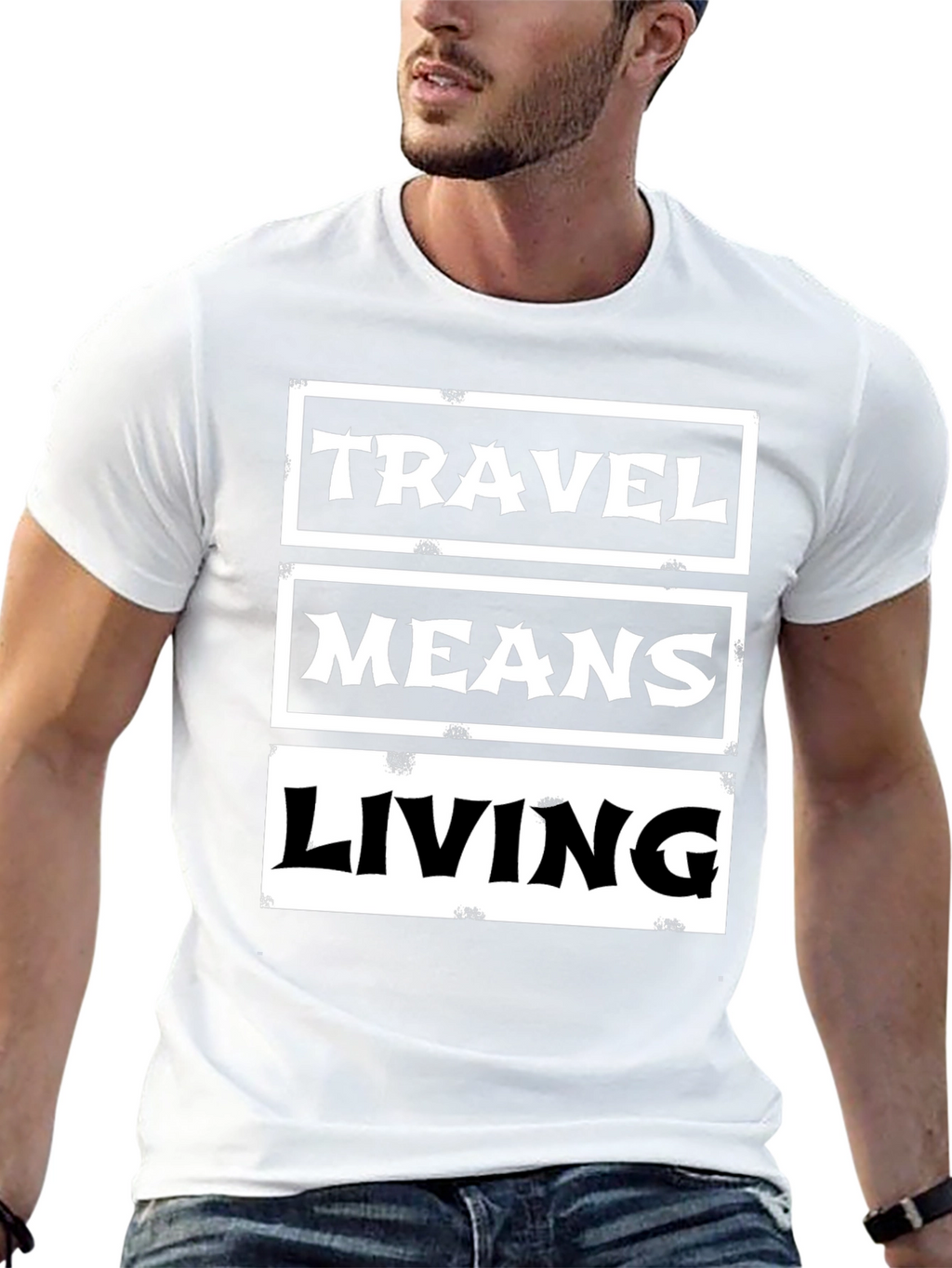 Travel Means Living Black Graphic Tee