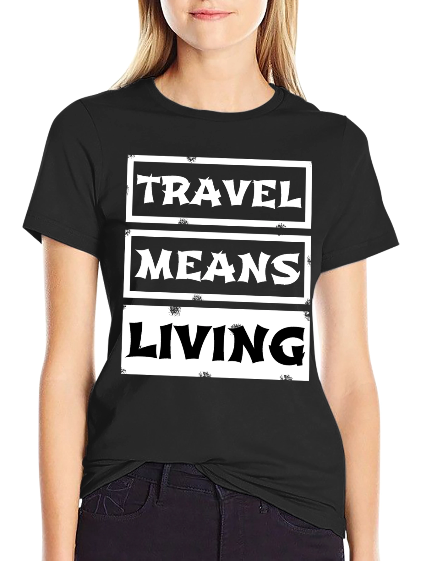 Travel Means Living Black Graphic Tee