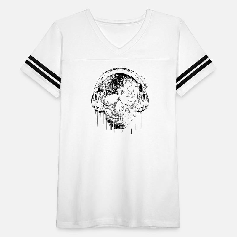 Vintage Skull Tattoo With Headphone