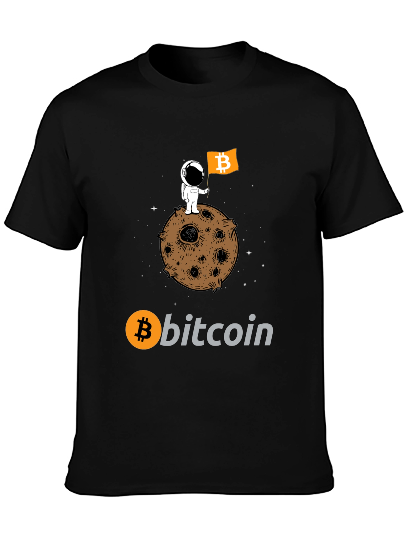 Bitcoin Astronaut Graphic Tee - Crypto Moon Landing!