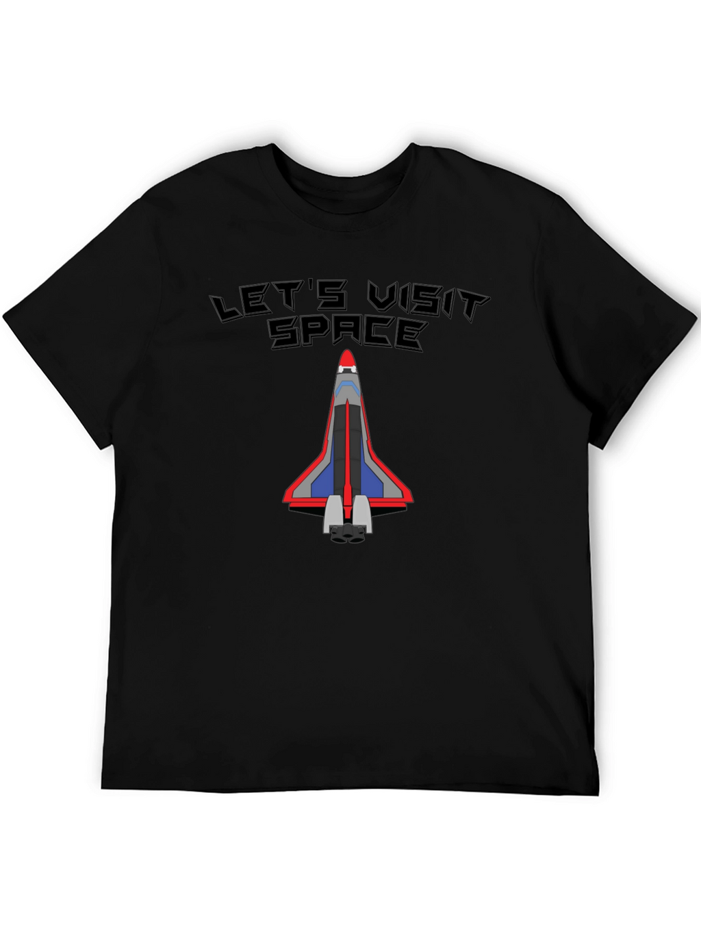 Lets Visit Space T-Shirt - Black Cotton Tee