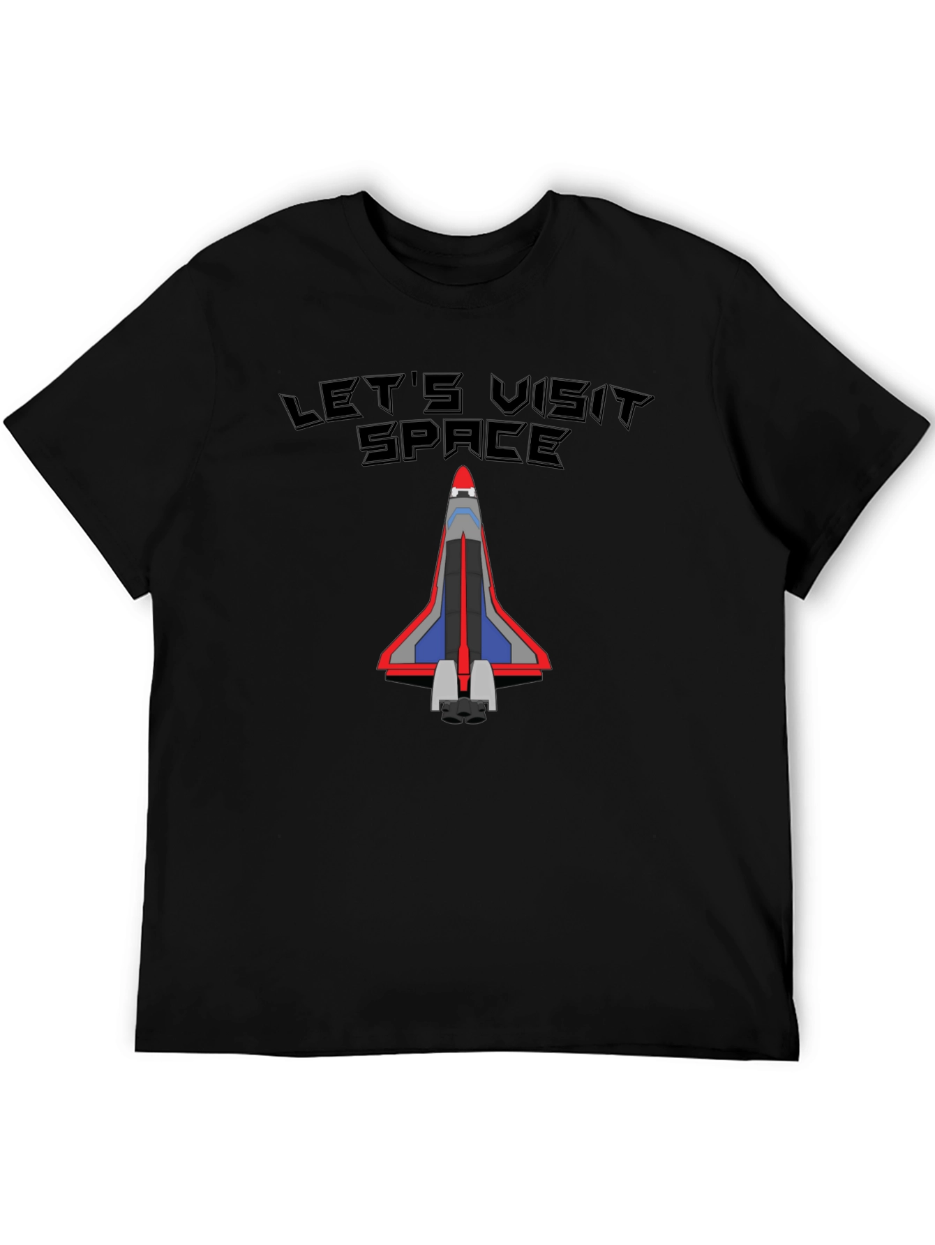 Lets Visit Space T-Shirt - Black Cotton Tee