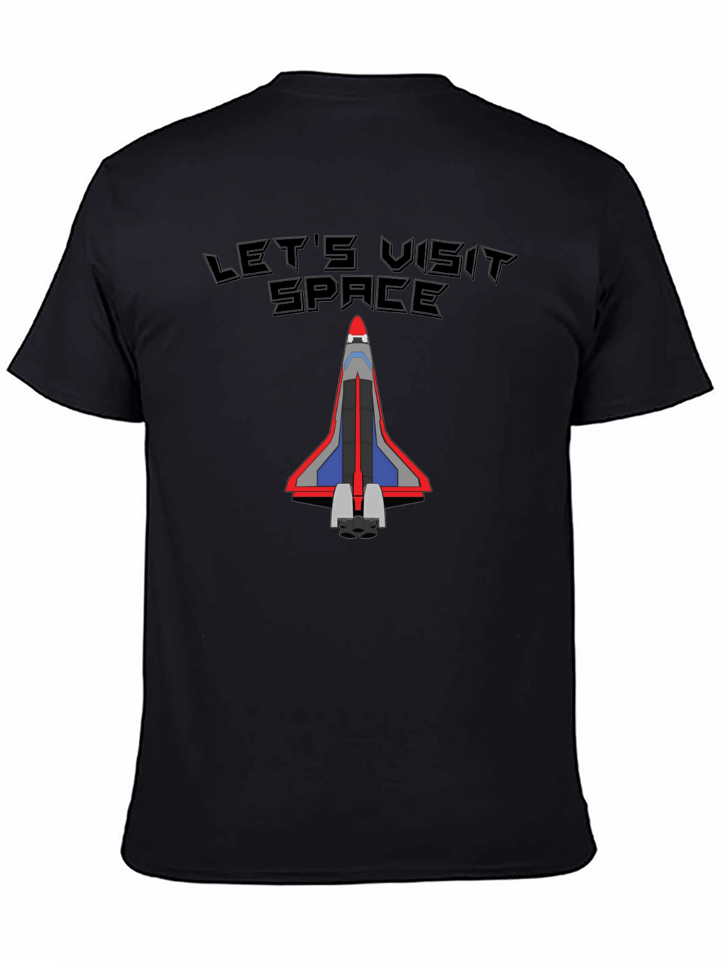 Lets Visit Space T-Shirt - Black Cotton Tee