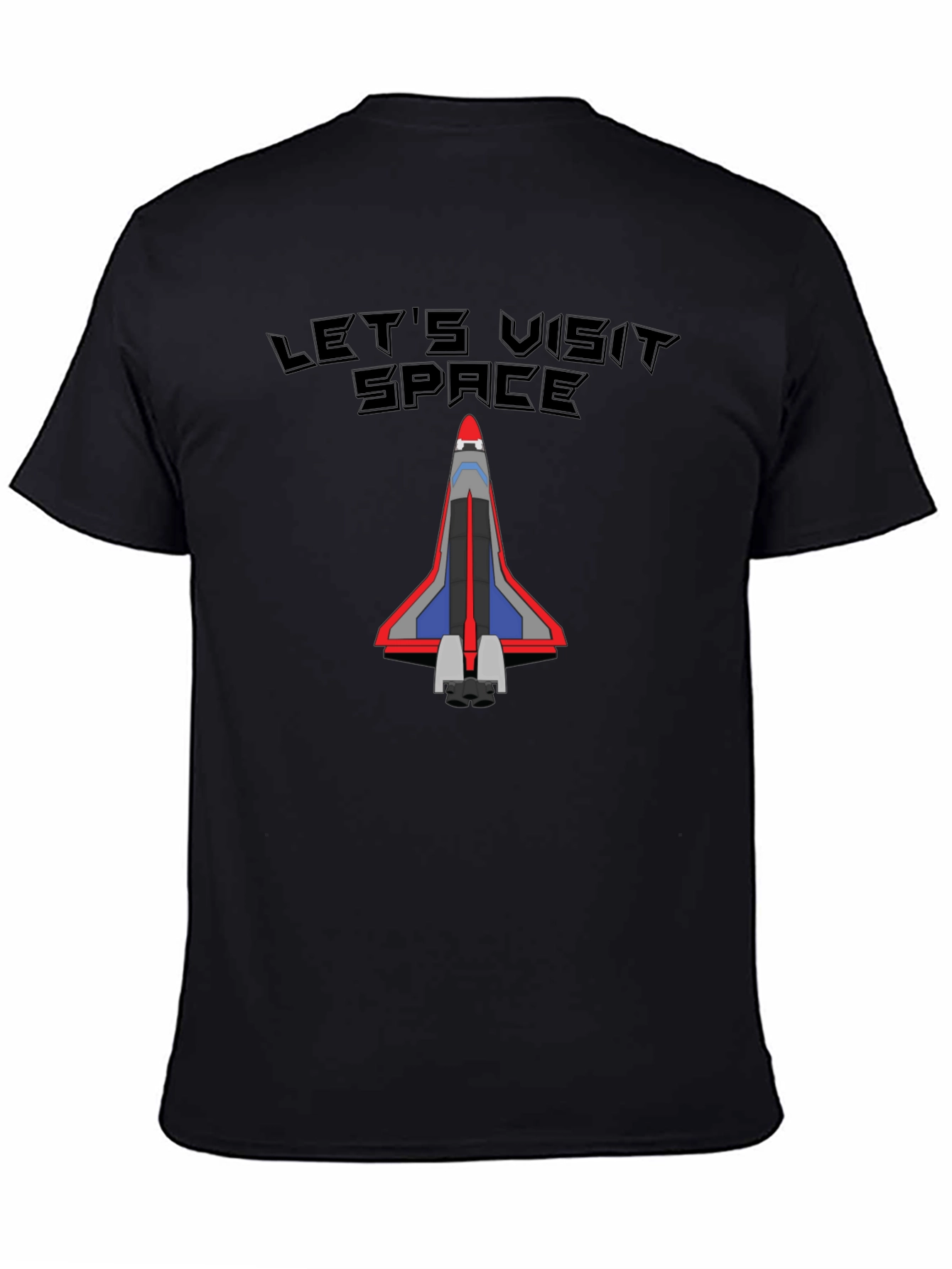 Lets Visit Space T-Shirt - Black Cotton Tee