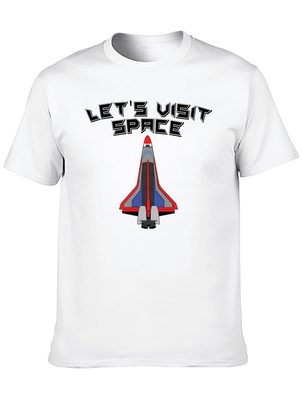 Lets Visit Space T-Shirt - Black Cotton Tee