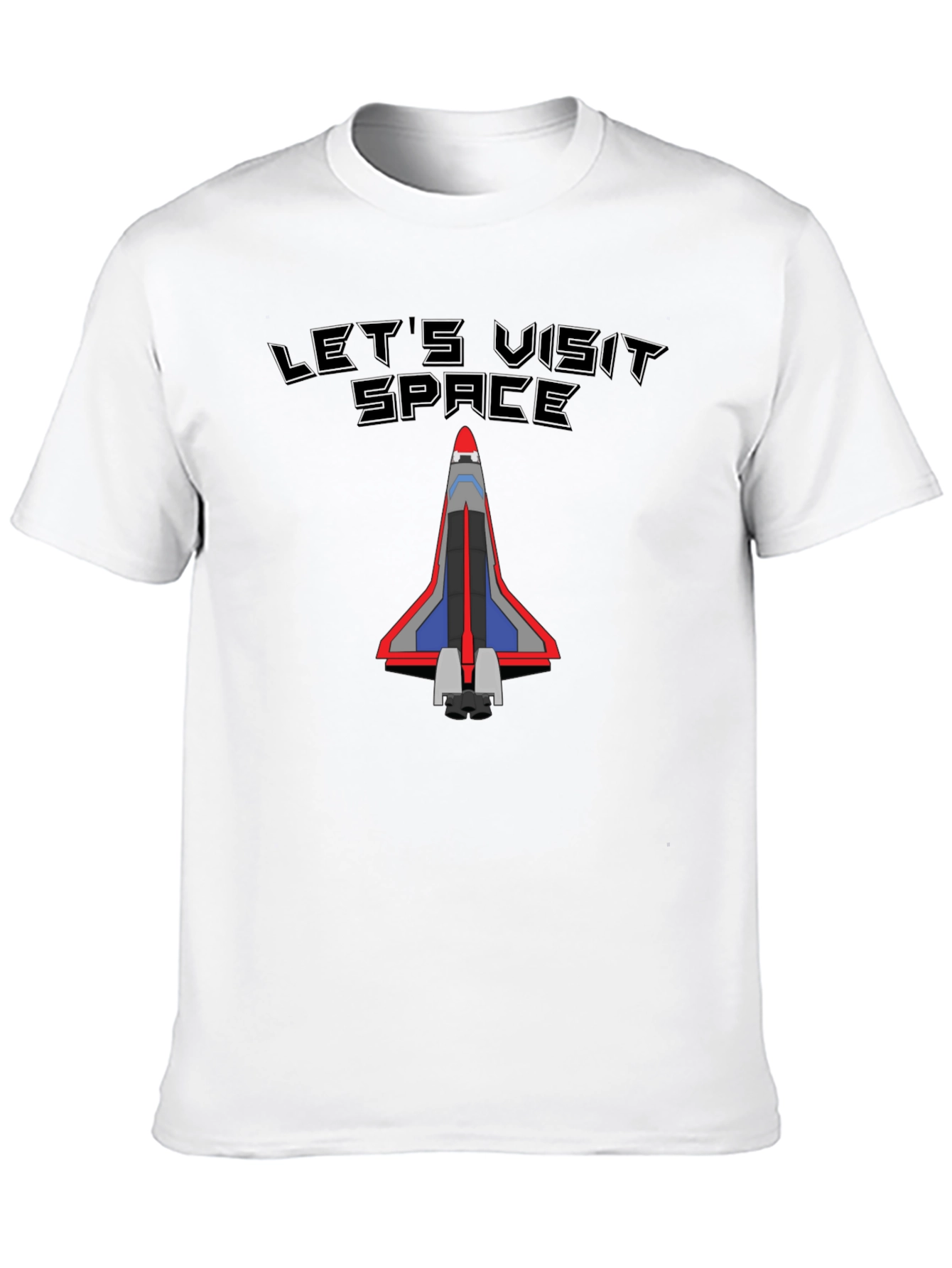 Lets Visit Space T-Shirt - Black Cotton Tee
